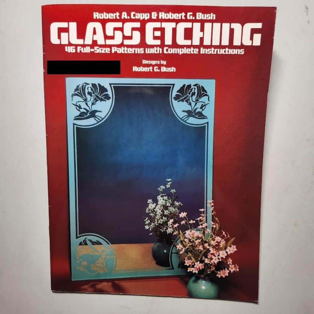 Crafting Art Book Glass Etching 46 Full-Size Patterns Complete Instructions Dove